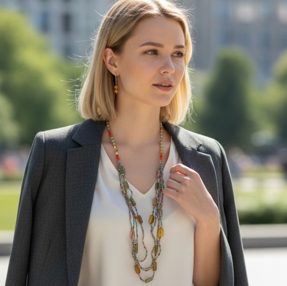 PICK 1 - Boho Beaded Set or Pastel Howlite Bead Necklace Set ~ NEW - Picture 4 of 6